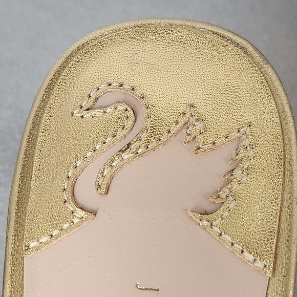 Antonio Melani Jennifer Sumko Mules 5.5 Gold Leather Mimi Fringe Pointy New $130 - Picture 13 of 13